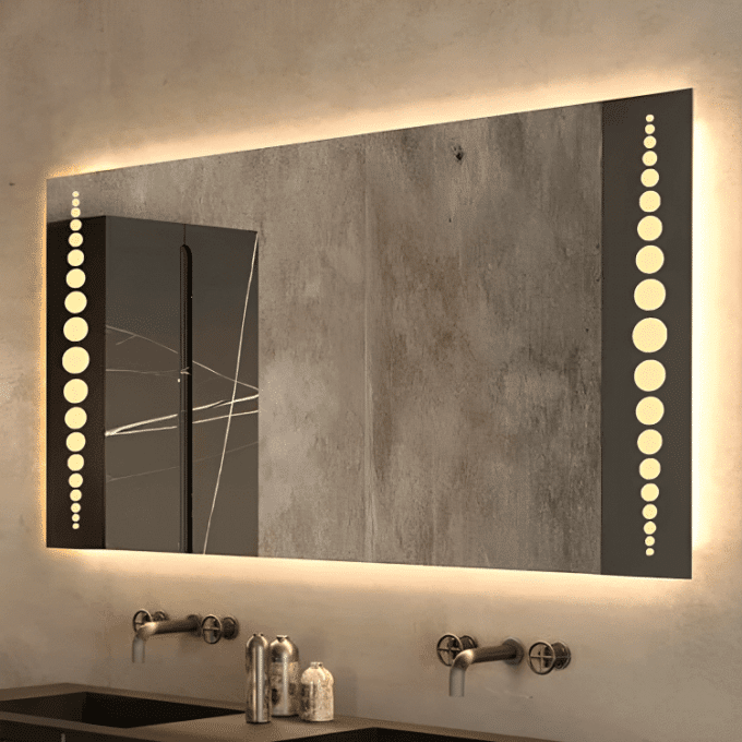 badrumsspegel med LED för ett modernt utseende